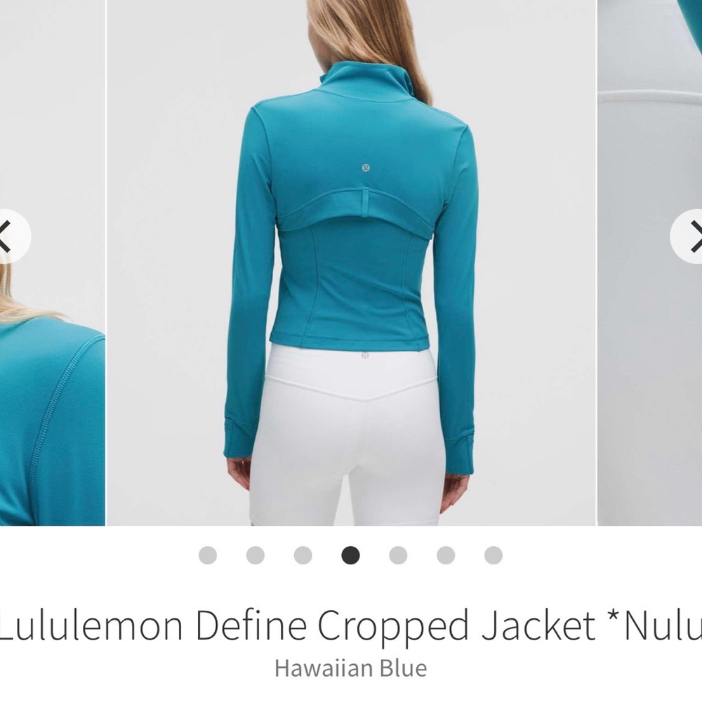 Lululemon Define Cropped Nulu Jacket ~ 12 ~ Hawaiian Blue - Picture 10 of 11